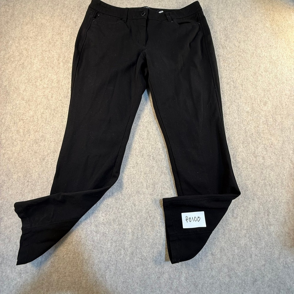 White House Black Market Slim Leg Pants Black Size 8R Stretch 5 Pocket Trouser